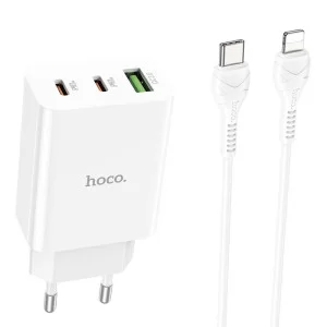 Incarcator de retea Hoco C99A (PD20W+QC3.0) + Cablu Type-C to iPhone [White]